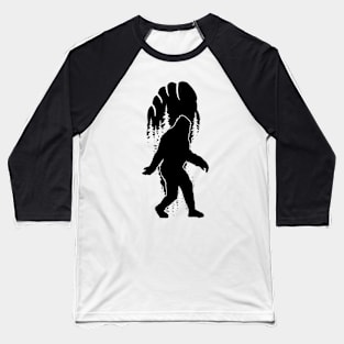 Bigfoot Footprint Silhouette Baseball T-Shirt